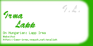 irma lapp business card